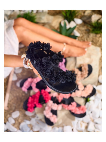 Resti Black women's sandals with flowers Alferroy