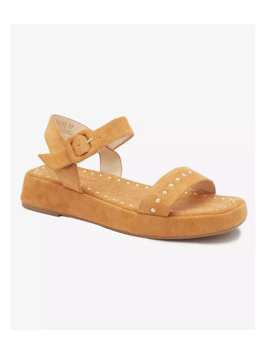 Resti Brown women's sandals with rhinestones Franssia - Footwear