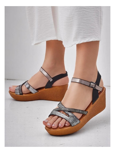 Resti Women's wedge sandals with rhinestones and glitter Eclat