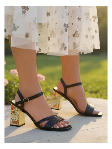 Resti Women's Glitter Crystal Charm Sandals