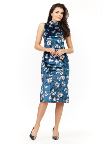 Awama Woman's Dress A202 Navy Blue