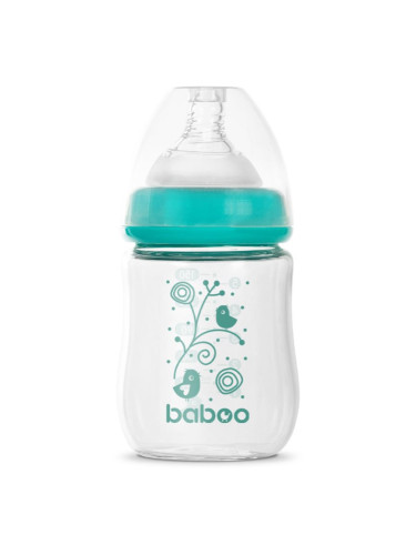 Baboo Anti-colic Glass Feeding Bottle Wide Neck стъклено бебешко шише 0m+ 150 мл.