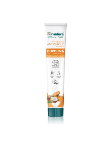 Himalaya Herbals Whitening Antiplaque Curcuma & Coconut Oil паста за зъби против зъбна плака и за здрави венци 75 мл.