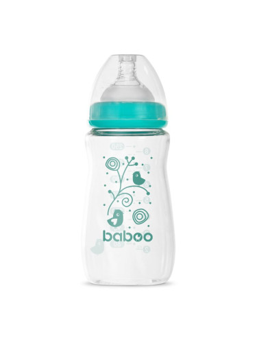 Baboo Anti-colic Glass Feeding Bottle Wide Neck стъклено бебешко шише 3m+ 250 мл.