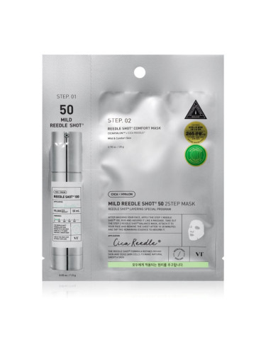 VT Cosmetics Reedle Shot 50 2-Step Mask интензивна възстановяваща маска за двуфазно третиране на кожата на лицето 26.5 гр.