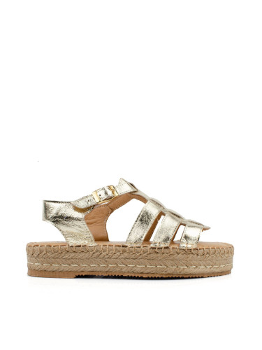 Дамски кожени еспадрили в златно 5301
