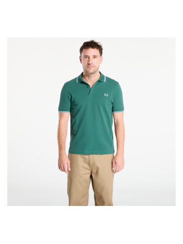 Тениска FRED PERRY Twin Tipped Fred Perry Shirt Sport Green /Track Blue /Track Blue L