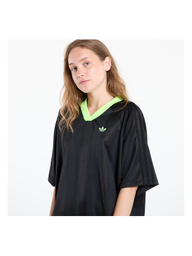 Облекло adidas Adicolor Football Jacquard Oversize Dress Black/ Signal Green M