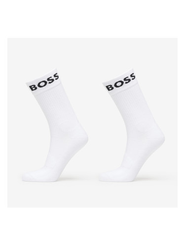 Чорапи Hugo Boss Quarter-Length Socks in Stretch Fabric 2-Pack White 39-42