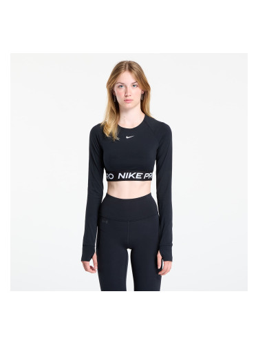 Тениска Nike Pro Women's Dri-FIT Cropped Long-Sleeve Top Black/ White L