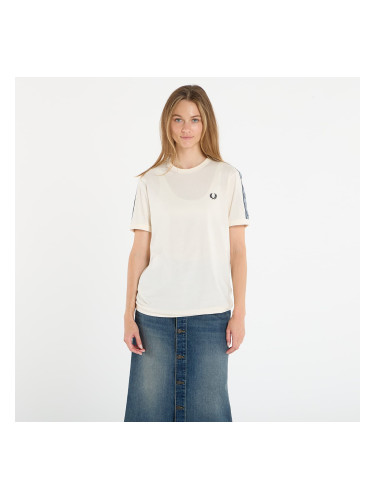 Тениска FRED PERRY Contrast Tape Ringer T-Shirt UNISEX Ecru/ Navy L