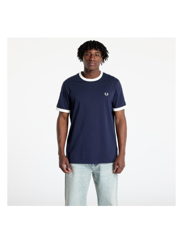 Тениска FRED PERRY Taped Ringer T-Shirt Carbon Blue XL