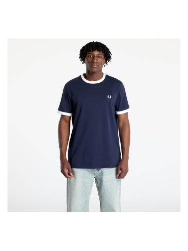 Тениска FRED PERRY Taped Ringer T-Shirt Carbon Blue XXL
