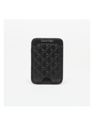 Портфейл Calvin Klein Aop Leather Magnetic Card Case Black Universal