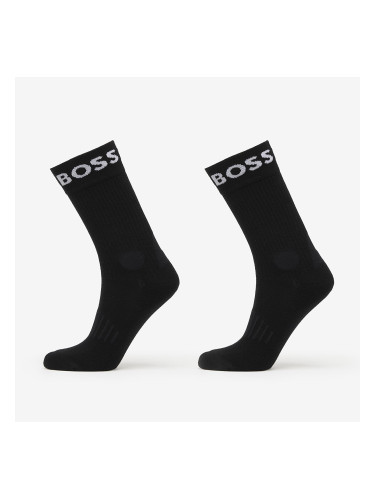 Чорапи Hugo Boss Quarter-Length Socks in Stretch Fabric 2-Pack Black 39-42