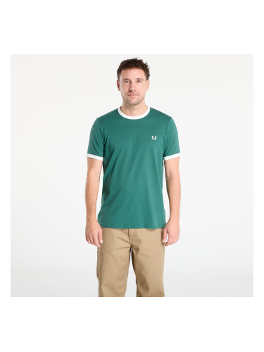 Тениска FRED PERRY Ringer T-Shirt Sport Green/ Snow White L