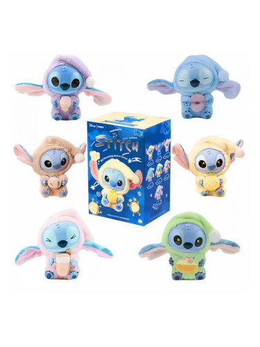 Плюшена играчка Лабубу Стич в кутия изненада, 15 см