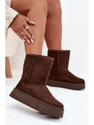 Boto Дамски Снежни Обувки С Топлина И Козина Шоколадови Abrams