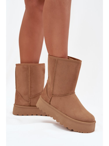 Boto Дамски Снегоходки С Топло Пухче Кафяви Abrams