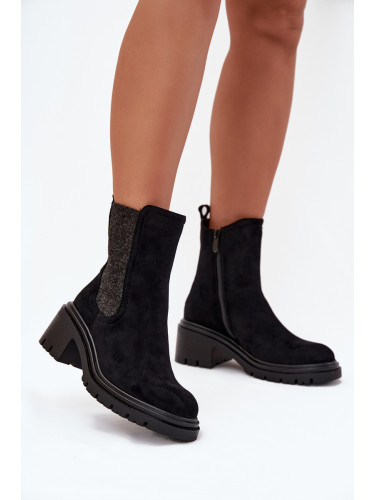 Boto Дамски Обувки Чизми Уютни На Ток Черни Зоралия