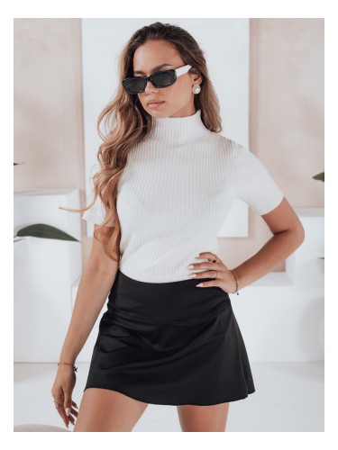 Дамски пуловер с къс ръкав на райета