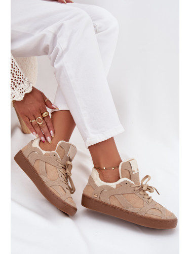 Boto Дамски маратонки на платформа с подплата с пухкавост бежови Solvia