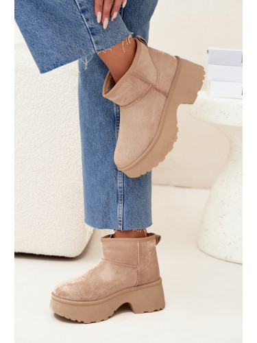 Boto Дамски Ниски Снегоходки Без Закопчаване С Топло Обшивка Хаки Мавел