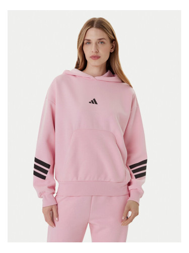 adidas Суитшърт Future Icons 3-Stripes JE0183 Розов Loose Fit