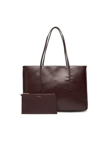 Calvin Klein Дамска чанта Emblem Aop Tote W/ Pouch LV04F3266G Бордо