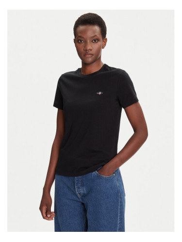 Gant Тишърт Shield 4200200 Черен Regular Fit