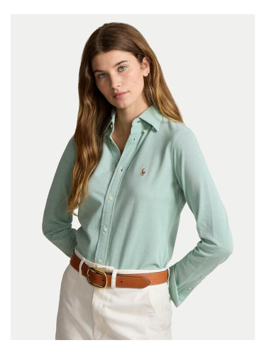Polo Ralph Lauren Риза 211924258009 Зелен Slim Fit