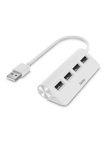 Хъб USB Hama-200120 4 порта USB2 бял
