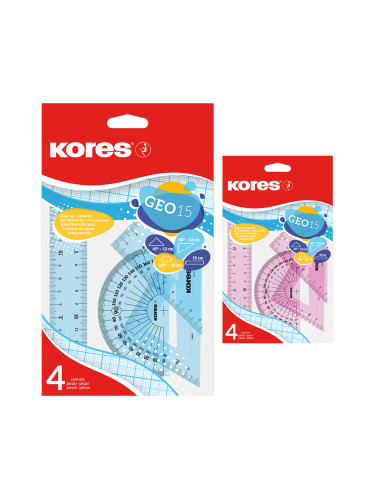 Чертожен комплект Kores Geo 15 4 части
