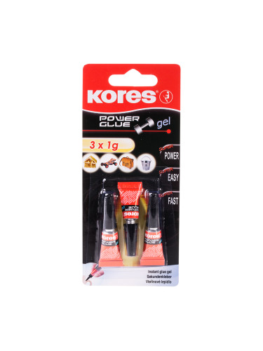 Моментно лепило Kores гел 3х1гр