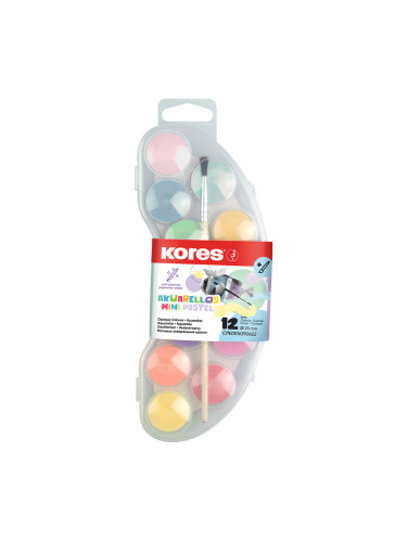 Акварелни бои Kores Pastel Ф25 12 цвята
