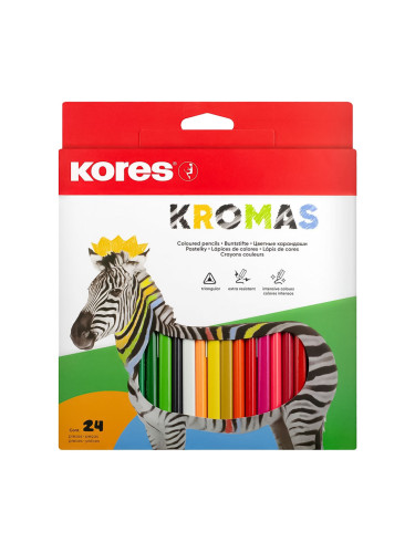 Цветни моливи Kores Kromas 24цв. дълги