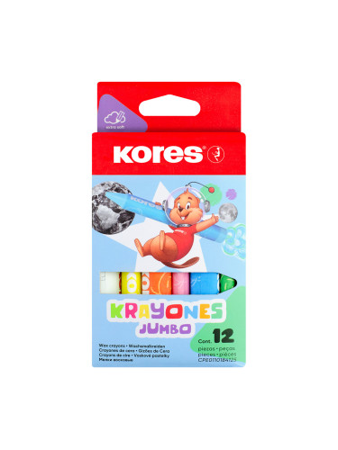 Восъчни пастели Kores Jumbo 12цв триъгъл