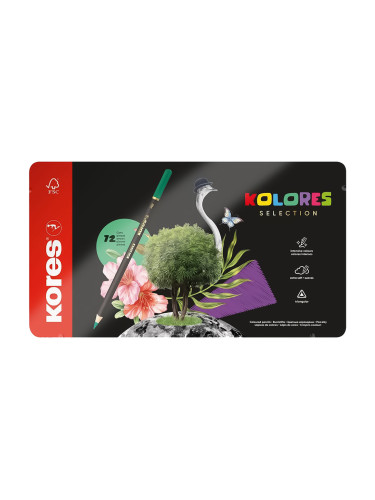 Цветни моливи Kores 72цв метална кутия