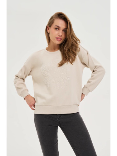 Marisse WOMEN'S SWEATSHIRT Z-BL-4816 L.BEIGE