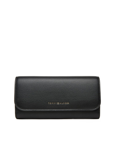 Портфейл Tommy Hilfiger Th Flag Lrg Flap AW0AW17734 Черен