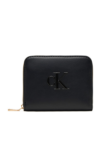 Портфейл Calvin Klein Raised Ck Medium Zip LV04F1026G Черен