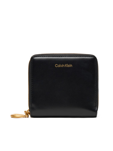 Портфейл Calvin Klein Hardware Square Zip Around LV04F1044G Черен