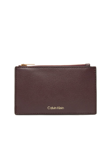 Портфейл Calvin Klein Foil Logo Top Zip Cardcase LV04F1090G Бордо