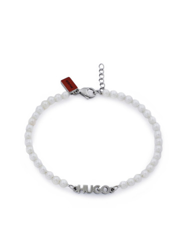 Гривна HUGO E-Smallpearl-Bra 50544521 Бял