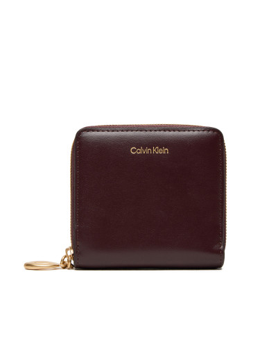 Портфейл Calvin Klein Hardware Square Zip Around LV04F1044G Бордо
