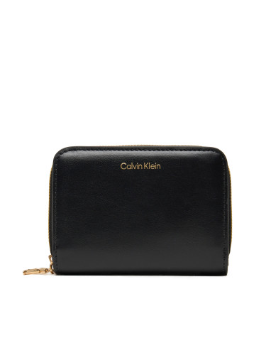 Портфейл Calvin Klein Ck Medium Flap Zip Around LV04F1075G Черен