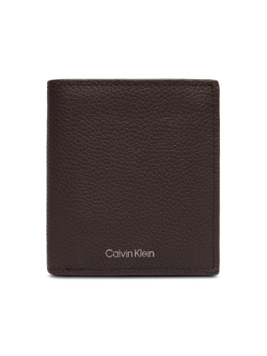 Портфейл Calvin Klein Foil Emboss Slim Trifold W Card LV04D1063G Кафяв