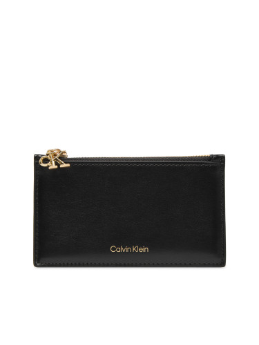 Портфейл Calvin Klein Ck Zip Cardcase 6Cc LV04F1076G Черен