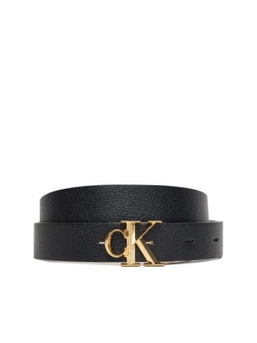 Дамски колан Calvin Klein Facet Ck Buckle 25Mm Pebble Rev/ LV04F7044G Черен