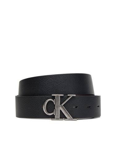 Мъжки колан Calvin Klein Monogram Buckle 35Mm Adj/Rev LV04D7017G Черен